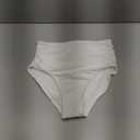 Tempt Me Women High Waisted Bikini Bottom Full Coverage Swimsuit Bottom (Small, White)