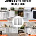 VEVOR BBQ Double Outdoor Kitchen Door, 26W x 24H Inch, Stainless Steel Flush Mount, Vertical Wall Door with Recessed Handles, for Grilling Station