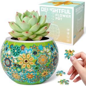 3D Puzzles Flower Pots, 80 Pieces Puzzles for Adults and Kids,Small,Cactus Decor,Succulent Planters Pots for Indoor,Plant Gifts for Plant Lovers (red6)