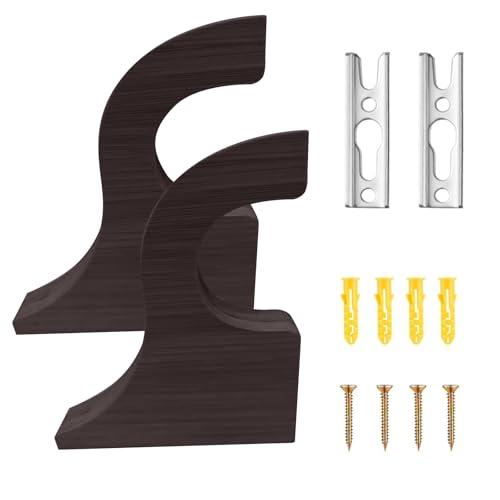 2Pcs Wooden Curtain Rod Brackets, Multipurpose Curtain Rod Bracket, Suitable for 2-inch Diameter Rods with 3 1/2 inch Returns, for Bathroom Bedroom Livingroom Kitchen