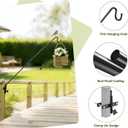 MIXXIDEA Extended Fence Deck Hook Rail Heavy Duty Bird Feeder Hook, Adjustable Plant Bracket for Bird Feeders, Planters, Suet Baskets, Lanterns, Wind Chimes and More
