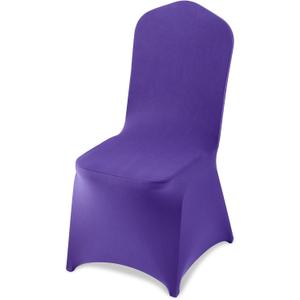 VEVOR Chair Covers, Polyester Spandex Chair Cover, Stretch Slipcovers for Wedding Party Dining Banquet Flat-Front Chair Covers (Purple-a, 50PCS)