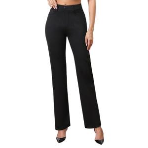 Agenlulu High Waisted Dress Pants for Women Petite/Regular/Tall Straight Leg Pull On Office Work Slacks 28"/29.5"/31.5 Size XS
