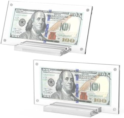 Dollar Bill Frame, 2pcs Dollar Bill Currency Display Holder Money Frame for Collectors Ticket Protector