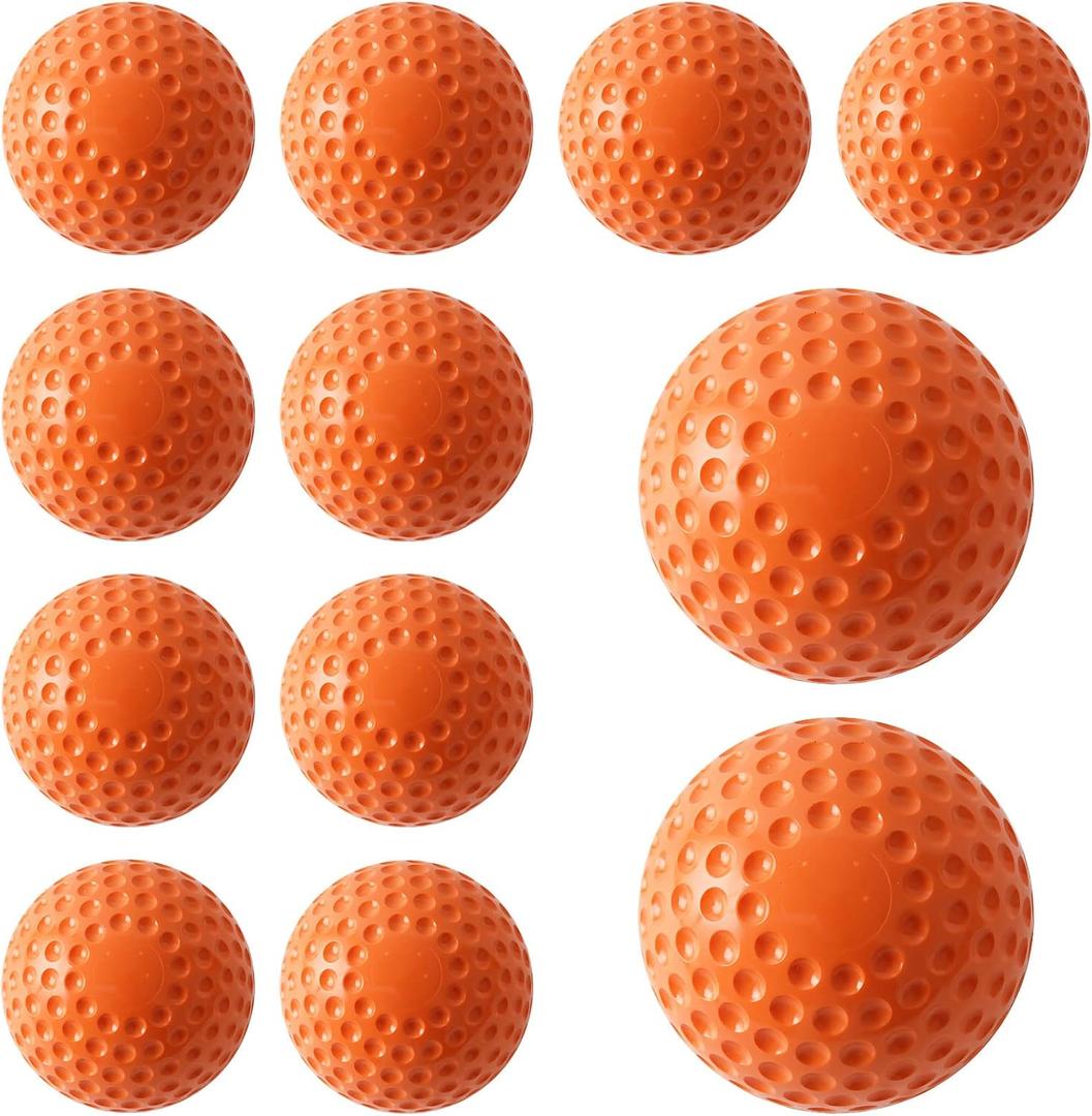 GKK Pack of 11 Pitching Machine Softballs, 12-Inch Pitching Machine Softballs for Hand-Eye Coordination, Hitting and Fielding Practice (Orange)