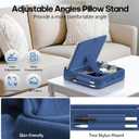 KDD Tablet Pillow Stand with Storage, Foldable iPad Holder for Lap, Desk and Bed, Angle Adjustable Soft Pad Dock with Stylus Mount Compatible with iPad Pro, Air, mini, Book, Phone and Tablet (4-13")