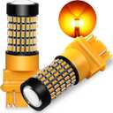 PHINLION 3157 4157 LED Amber Yellow Bulbs, 2800 Lumens Super Bright T25 Wedge 3156 3157A 3057NA 3457NA 4157NA Turn Signal Blinker Lights, Pack of 2