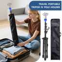 Foldable IV Pole Stand, Portable Telescoping Floor Stand with 4 Hooks, Height Adjustable, Travel Infusion Pole for Home Care, Hospitals, Nursing Homes and When Traveling
