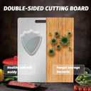New Upgraded Titanium Cutting Board, Stainless Steel Cutting Boards For Kitche, Dishwasher Safe Double-sided Chopping Board with Peeler and Anti-slip Mat(18"L x 12"W)