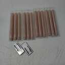 Yongmao Real Wax Flameless Taper Candles With Remote, 9.6 Inches LED Window 3D Wick Flickering Battery Operated Warm Light Set of 12 for Christmas Home Wedding Decor (Rose Gold)