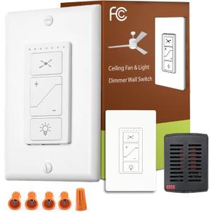 Fan Remote Control Kit, Small Size Receiver Ceiling Fan Remote Control Control for Hunter/Harbor Breeze/Westinghouse/Honeywell/Other Ceiling Fan MINI Black