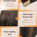 DOORES Tape in Hair Extensions Human Hair for Fine Thin, Add Volume, Length