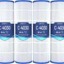 4-Pack C4030 Pool Filter Cartridges, Compatible with Hayward SwimClear C4030, C4025, C4020, Replaces Pleatco PA106, Hayward CX880XRE, Unicel C-7488, 425 sq.ft