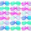 Hxezoc 15 Pack Light Up Glasses Glow in The Dark LED Glasses, 80s 90s Party Favors Plastic Glasses For Kids Adults Neon Party Sunglasses, Birthday Wedding Concerts Carnival School Party Supplies