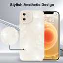 for iPhone 12 Case, Cute Floral Flower Pattern Print Design Soft TPU Full Camera Lens Anti-Drop Anti-Scratch Shockproof Protective Slim Phone Cover for Women Girls - White