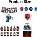 30 Pcs Classic Film Happy Birthday Decorations, Blue Dream Theme Party Decorations, Includes 1 Banner, 16 Balloons, 1 Happy Birthday Cake Topper, and 12 Dessert Toppers.