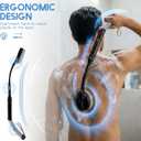 Back Scrubber for Shower, Long Handle Bath Brush with Soft Bristles, Adjustable Shower Brush for Body Exfoliating & Dry Brushing, Non-Slip Ergonomic Handle, Removable Head for Men & Women