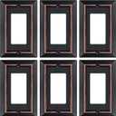 Metal Wall Plate for Electrical Outlets, Decorative Aged Bronze Switch Plates Outlet Cover, Light Switch Cover Plate, 1-Gang Wall Plates (Single Decoretor, 6 Pack)