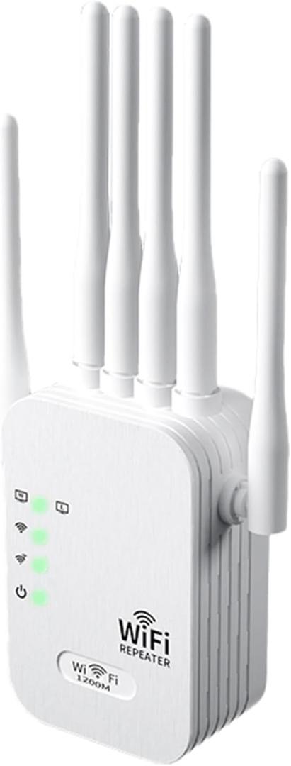 GRANTLEY WiFi Repeater Wireless Signal Booster, WiFi Extender for Home,Dual-Band Wireless Repeater w/Ethernet Port,Up to 1800 Sq. Ft, 64 Devices,Internet Signal Booster