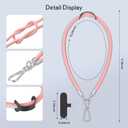 Phone Wrist Strap - Universal Multi-functional Polyester Woven Wristband For Mobile Phones, with Two Tether Tabs and One Leather Buckles (Orange-pink)