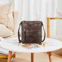 CHOLISS Crossbody Bags for Women, Purses for Women Handbags with Vegan Leather, Travel Purse Over Shoulder Bag, Medium Brown