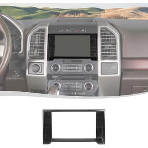 Voodonala for Ford F150 2015-2020 Center Navigation Panel Cover Compatible with Ford F150 2015-2020 (Black Wood,ABS)