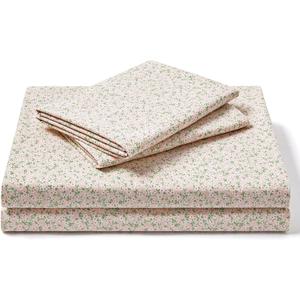 FreshCulture Floral Bed Sheets - Ultra Soft Full Size Bed Sheets - Brushed Microfiber Pink Floral Sheets - Deep Pockets - Easy Care - Hotel Luxury 4 Piece Flower Printed Sheets Full, Calico