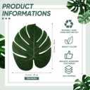 XunYee 100 Pcs Reusable Palm Leaf Placemat 14 Inch Silk Tropical Monstera Leaves Mat for Hawaiian Luau Wedding Safari Jungle Birthday Baby Shower Party Table Decor (Silk)