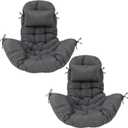 Tudomro Egg Chair Cushion Filling 2.58 kg 51 x 37 Inch Replacement Rocking Wicker Chair Cushions High Back Swing Hammock Hanging Cushion for Indoor Outdoor Patio(Dark Gray,2 Pcs)