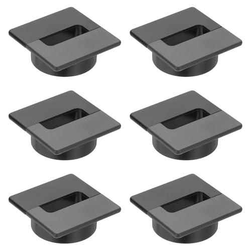 PATIKIL 2.8inch Desk Grommet, 6Pcs Cable Grommet Wire Management Cable Hole Cover Cord Organizer for Office Home Table Countertop, Black Grey