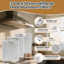 3-Pack Universal 12-5/9" x 10-1/5" Range Hood Aluminum Filter Mesh Screen Replacement for Most Kitchen Ventilation Systems