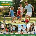 Soccer Goal Set 23" W18" H12" D, Portable Soccer Goal Training Equipment, Mini Soccer Net with 3 Soccer Ball for Sports Game, Soccer Set for Kids and Youth