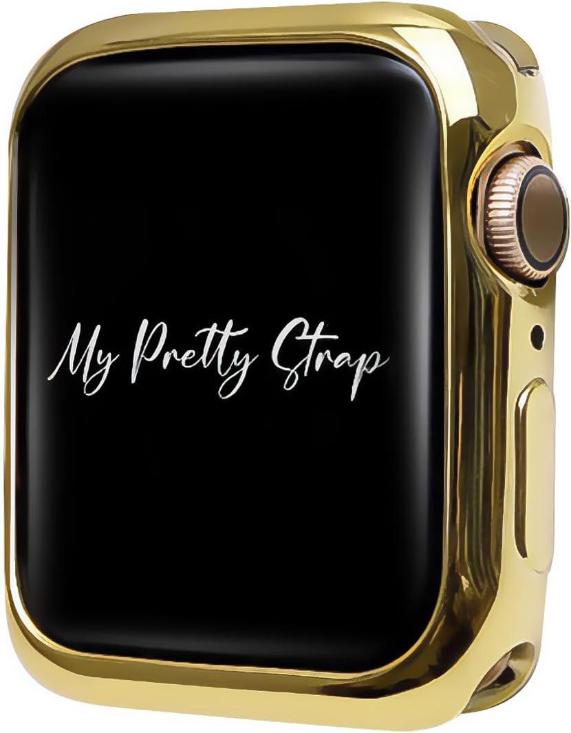 My Pretty Strap Glossy XOXO Protective Case for Apple Watch  Luxury Metal Cover for Women, Scratch-Resistant  Compatible with Apple Watch 38/40/41/42/44/45/46/49mm Gold, Rose Gold, Silver