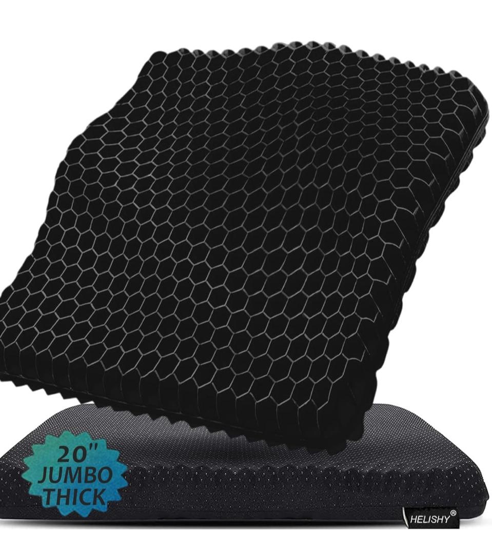 20" Gel Seat Cushion for Long Sitting(Jumbo&Thick) – Office Chair Cushion – Wheelchair Cushions for Pressure Sores – Non-Slip Desk Chair Car Seat Cushion Driving – Sciatica & Back Pain Relie