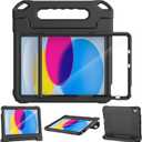 SUPLIK Kids Case for iPad A16 11-inch 2025 (11th Gen) & iPad 10th Generation (10.9-inch 2022), Built with Screen Protector, Durable Shockproof Kidproof Handle Stand Cover, Black