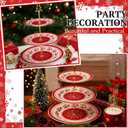 Lallisa 3 Tier Christmas Cake Stand 10", 9" and 7" Ceramic Snowflake Elk Cupcake Display Holder Tower for Xmas Theme Party Serving Food Cake Desserts Treats Holiday Decoration