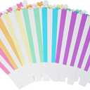 Mini Popcorn & Candy Favor Treat Boxes For Birthday, Bridal and Baby Shower - Assorted Striped Design - 36 Count (Rainbow Pastel Mix)