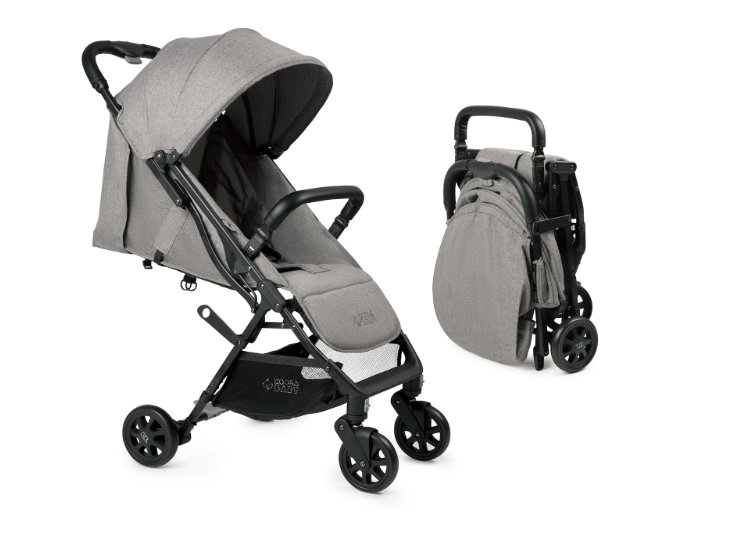 Lightweight Travel Stroller for Baby & Toddlers - Easy Fold & Compact Stroller with Canopy, Storage Basket, Multi-Position Recline & Convenient One-Hand Fold (Grey)