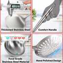 Newness 9 Pcs Cooking Utensils Set, 304 Stainless Steel Kitchen Utensils Set, Metal Kitchen Accessories, Include Soup Ladle, Slotted Skimmer Spoon, Spaghetti Spoon and Spatula, Dishwasher Safe