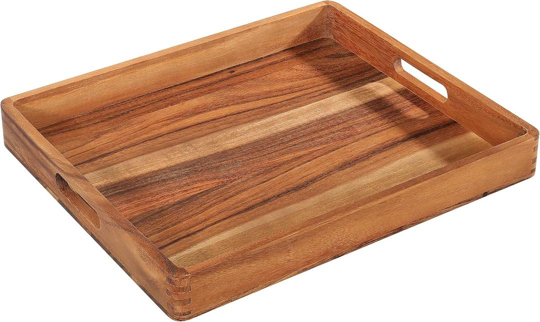 Acacia Wood Rectangle Serving Tray 20.5" x 17" x 2.4"