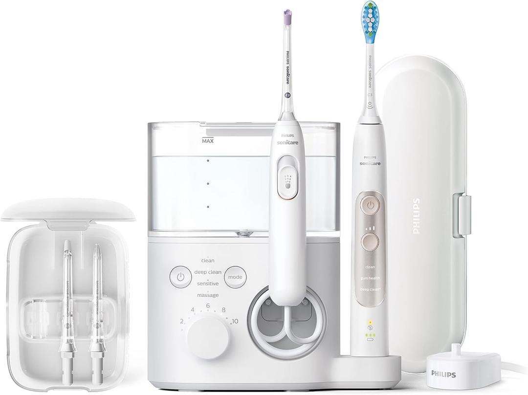 Philips Sonicare Countertop Power Flosser & Toothbrush System 7000, White