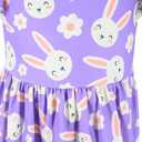 Unique Baby Girls' Short Sleeve Everyday Printed Dresses for Kid and Toddler, Sizes 2T-12Y (3T, Bunny Blossom)
