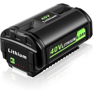 6.0Ah 40 Volt Lithium Replacement for Ryobi 40V Battery, High Capacity 40-Volt Lithium Battery Compatible for Ryobi 40V OP4026 OP4030 OP4040 OP40501 OP40602 Battery