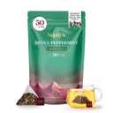 Nepaya Green Tea Bags, High Grown Pure Green Tea, 50 Biodegradable Pyramid Tea Bags, Blend of Senna Leaves-Peppermint, Ginger, Fennel & Cinnamon, Low Caffeine, Natural Green Tea Bags for Hot or Iced (BBD 11/30/25)