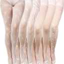 Ramede 6 Pairs Halloween Lace Tights Patterned Fishnet Thigh High Stockings Waist Bow Goth Leggings Tight Pantyhose for Women (Small-Medium, Fashion White)
