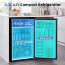 DUMOS 3.2 Cu.Ft Mini Fridge with Freezer, Single Door Refrigerator with Adjustable Thermostat, Compact Small Fridge for Bedroom, Office, Dorm, Black, Single Door, 18"*18"*31.2"