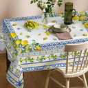 Lemon Tablecloth 60x120 for Recatangle Table - Summer Decor for Home - Yelloe and Blue Table Cloth Spring Decorations for Home, Party