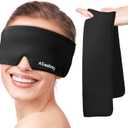 Cooling Eye Mask, Cold Eye Mask for Puffiness, Reusable Ice Eye Masks for Dark Circles and Puffy Eyes, Relieve Your Migraines and Headaches with Gel Eye Masks Therapy, Long-Lasting Comfort, Black