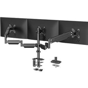 suptek Triple Monitor Mount for Most 17 to 32 inch Screens,Gas Springs Adjustment Triple Monitor Desk Mount Stand with Clamp & Grommet Kit,Black(MD8003)