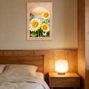Sunflower Sunset Canvas Wall Art Framed Warm Sunshine Flower Poster Decor, Size: 24"L x 16"W